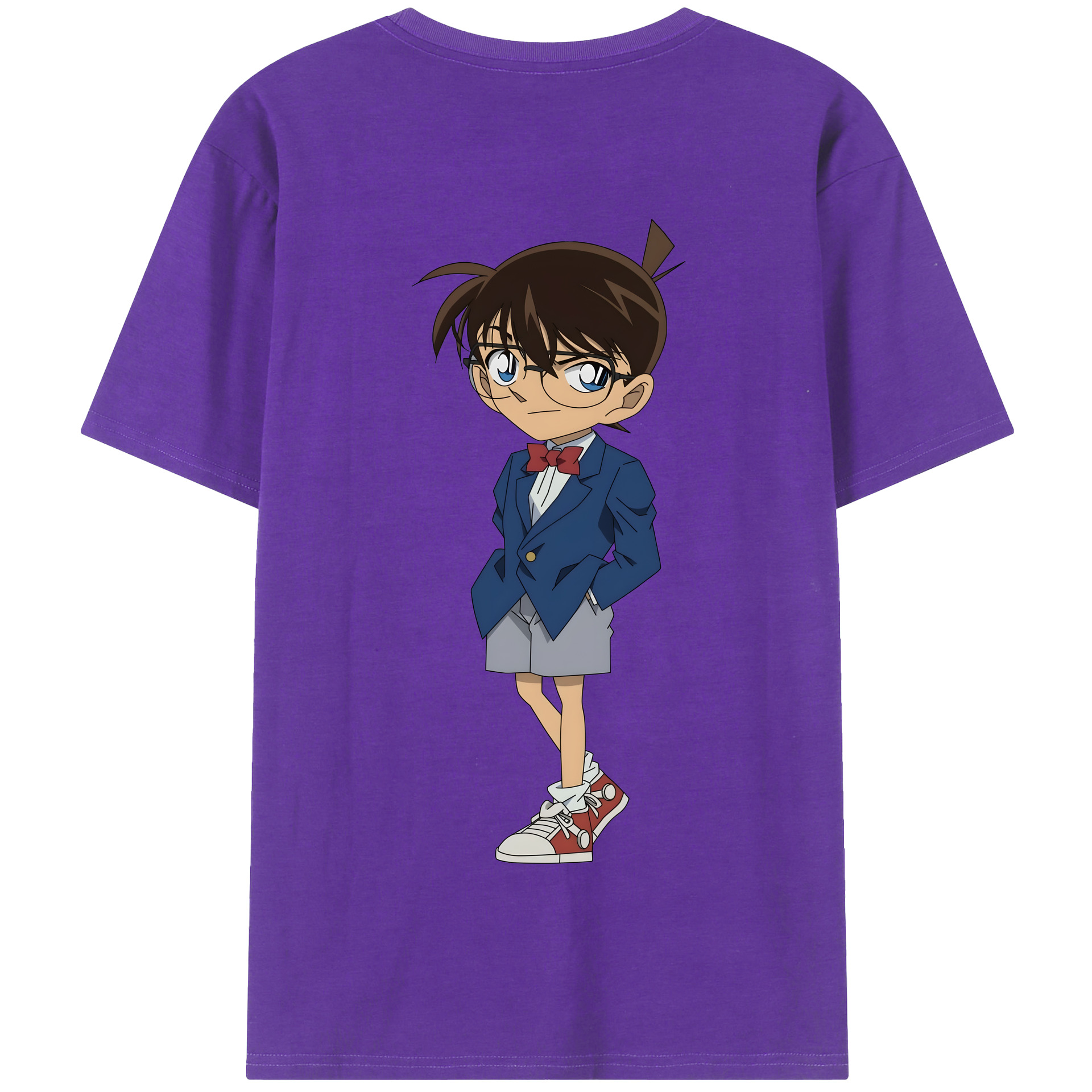 （画像用） 名探偵コナン 江戸川 コナン Detective Conan Conan Edogawa 綿100％半袖Tシャツ（背面プリント）