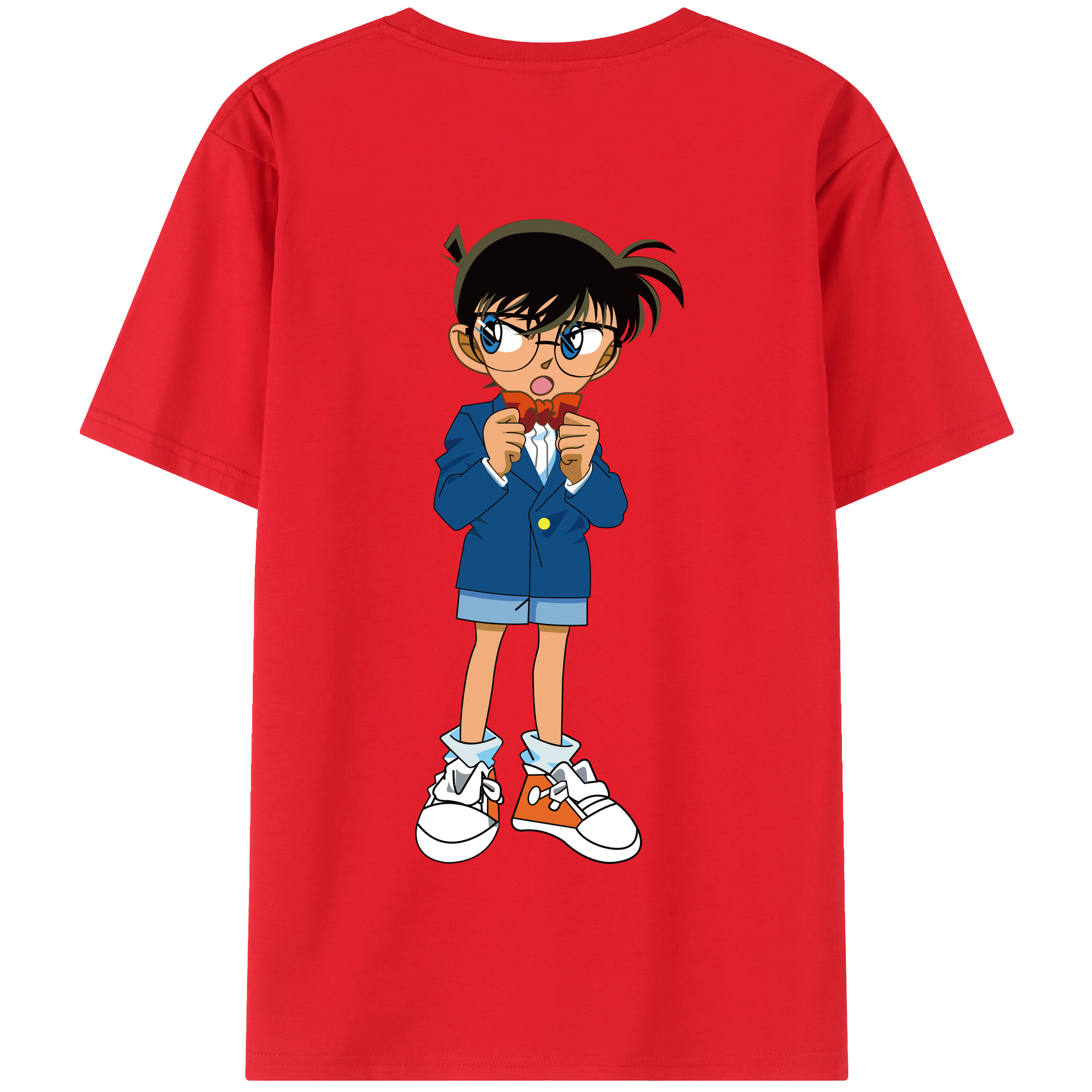 （画像用） 名探偵コナン 江戸川 コナン Detective Conan Conan Edogawa 綿100％半袖Tシャツ（背面プリント）