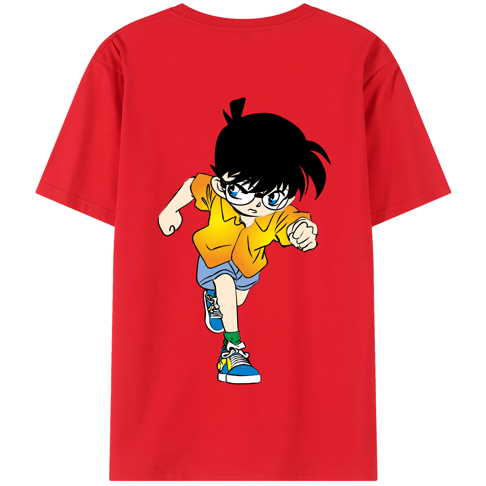 （画像用） 名探偵コナン 江戸川 コナン Detective Conan Conan Edogawa 綿100％半袖Tシャツ（背面プリント）