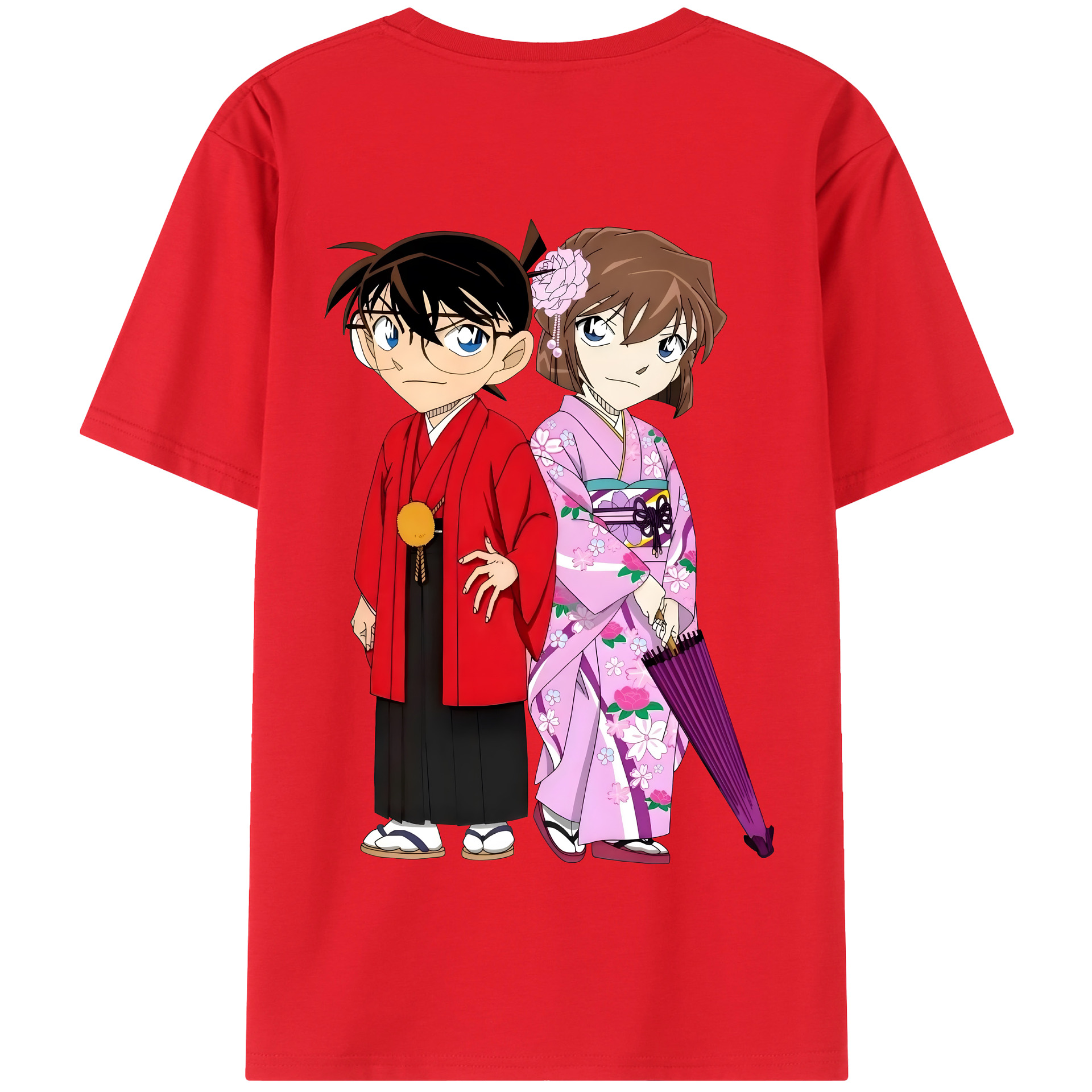 （画像用） 名探偵コナン 江戸川 コナン Detective Conan Conan Edogawa 綿100％半袖Tシャツ（背面プリント）