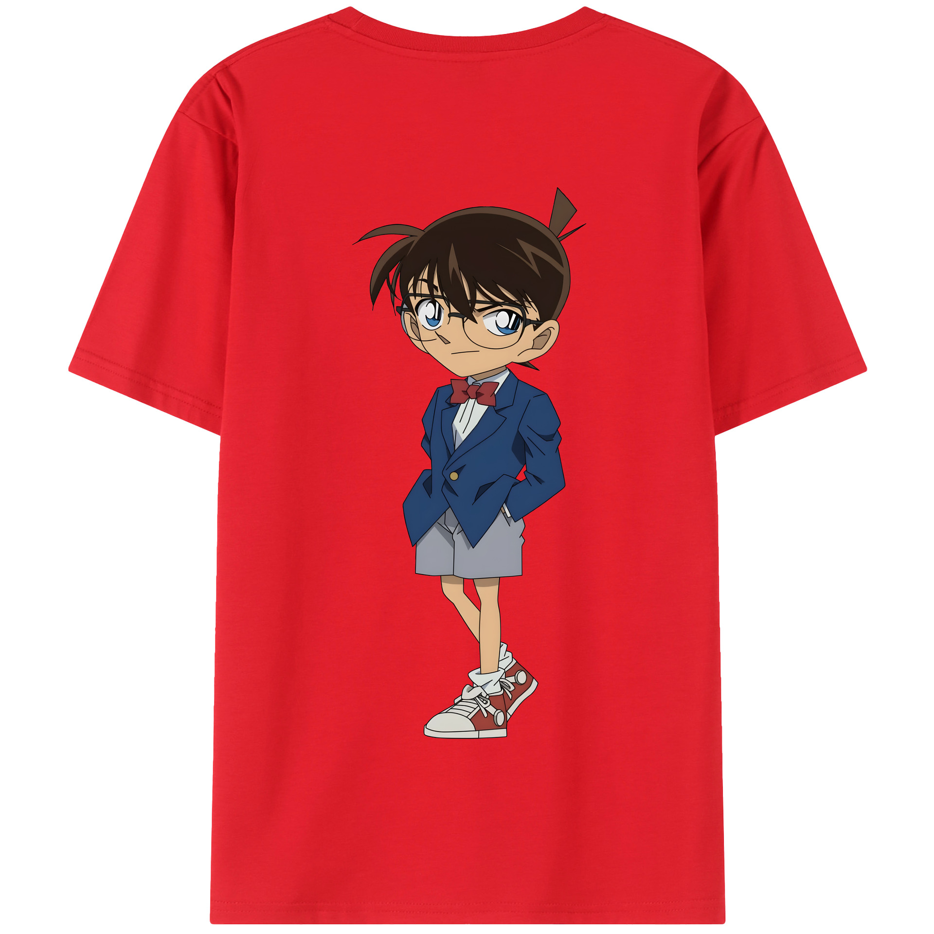 （画像用） 名探偵コナン 江戸川 コナン Detective Conan Conan Edogawa 綿100％半袖Tシャツ（背面プリント）