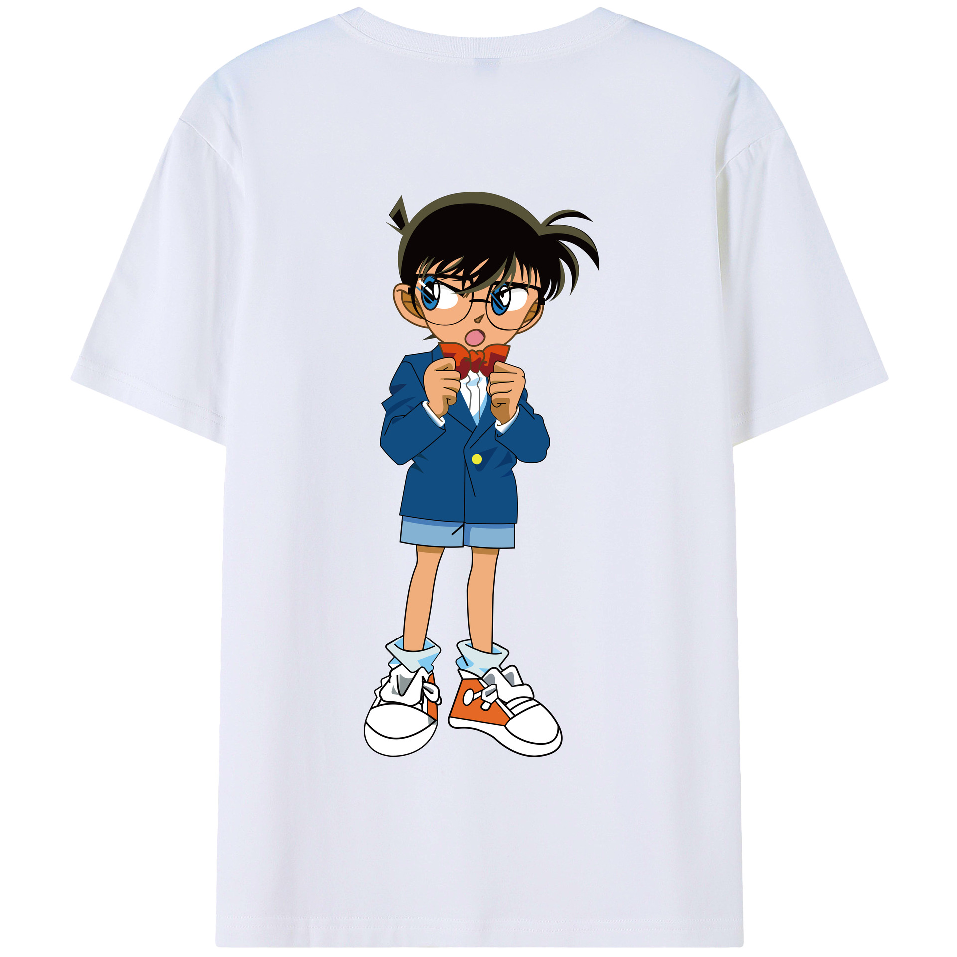 （画像用） 名探偵コナン 江戸川 コナン Detective Conan Conan Edogawa 綿100％半袖Tシャツ（背面プリント）