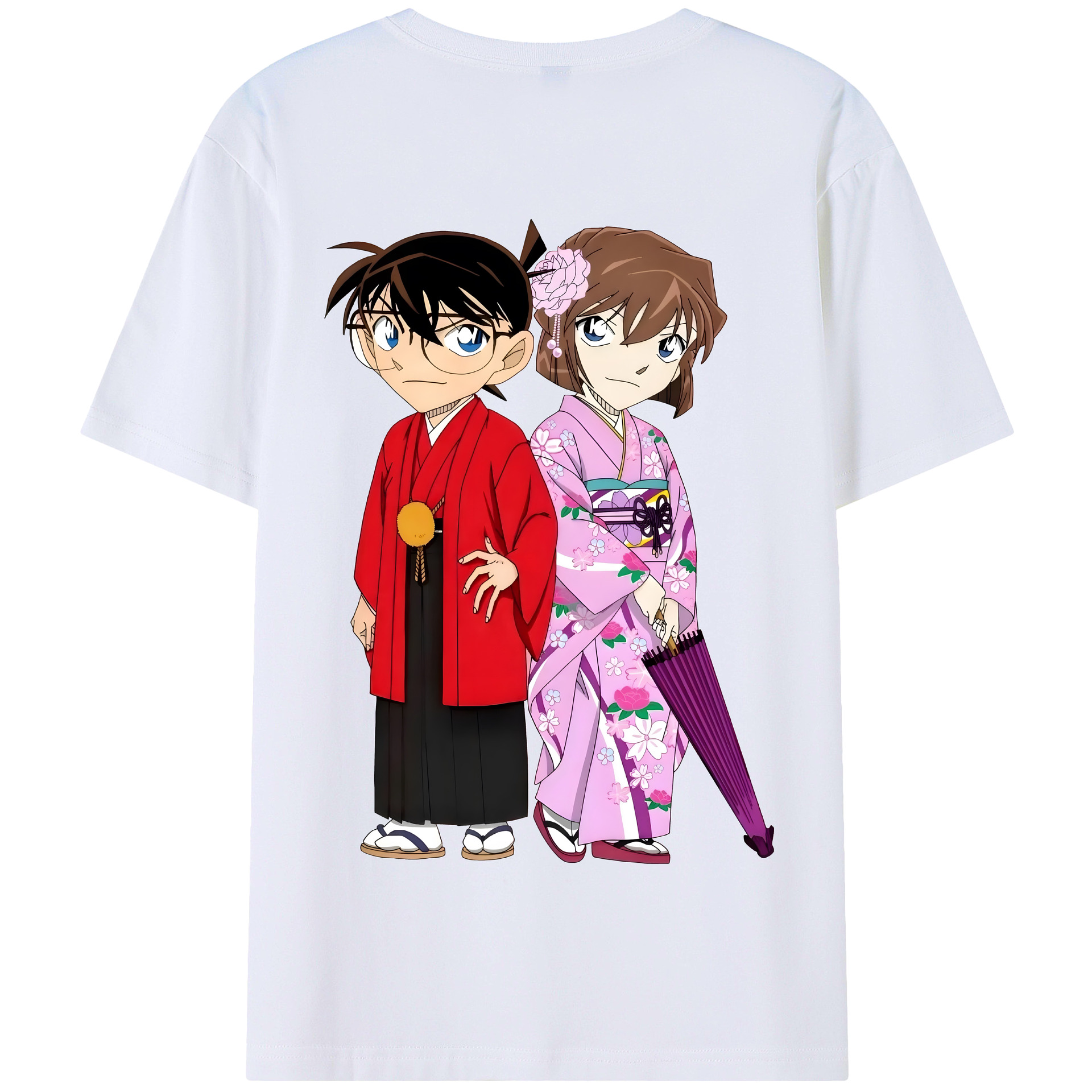 （画像用） 名探偵コナン 江戸川 コナン Detective Conan Conan Edogawa 綿100％半袖Tシャツ（背面プリント）