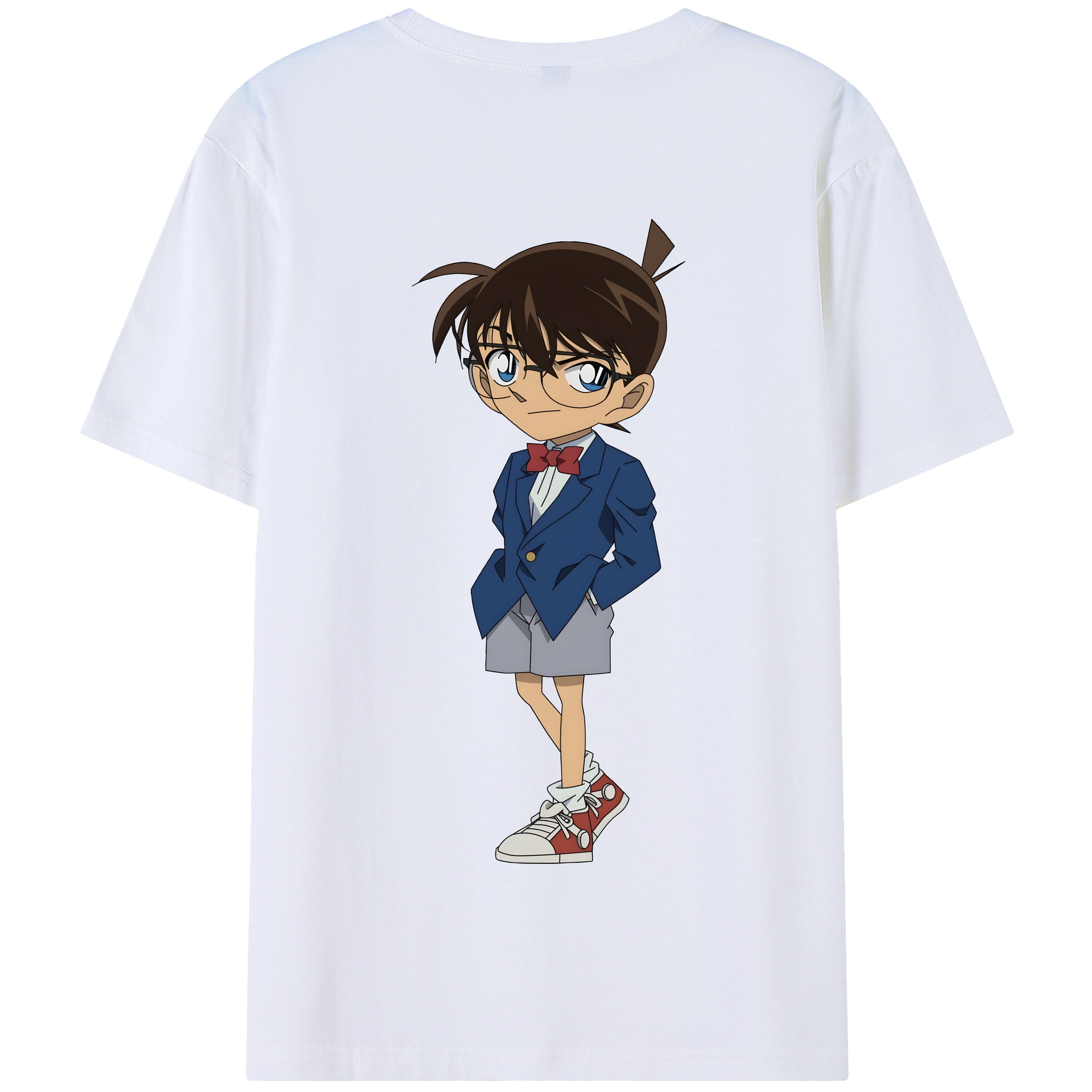 （画像用） 名探偵コナン 江戸川 コナン Detective Conan Conan Edogawa 綿100％半袖Tシャツ（背面プリント）
