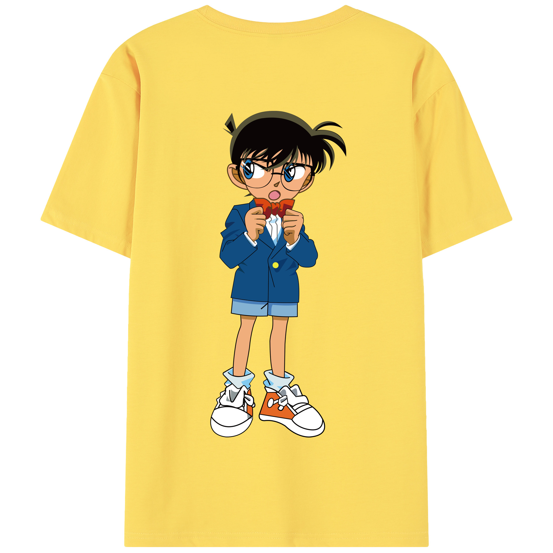 （画像用） 名探偵コナン 江戸川 コナン Detective Conan Conan Edogawa 綿100％半袖Tシャツ（背面プリント）