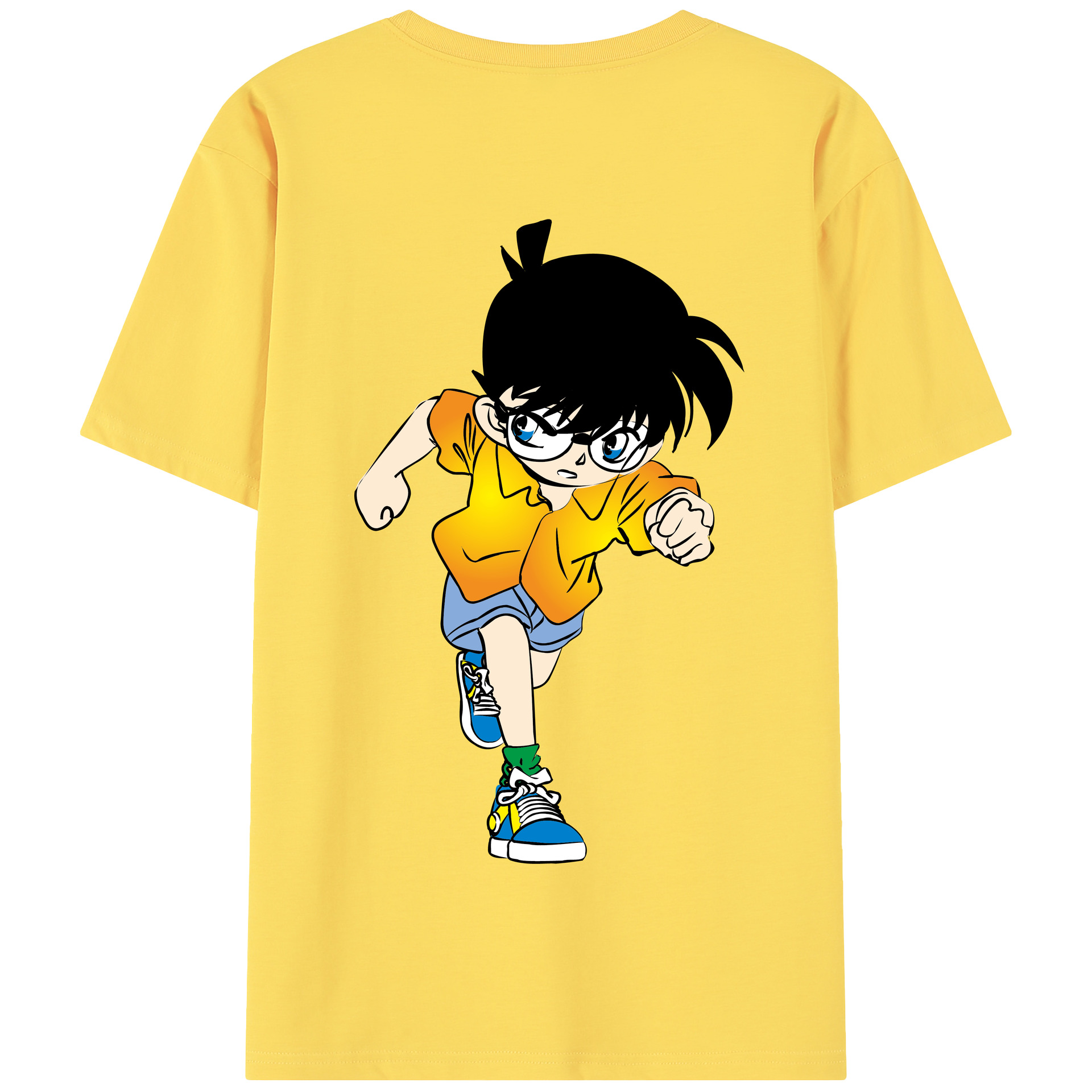 （画像用） 名探偵コナン 江戸川 コナン Detective Conan Conan Edogawa 綿100％半袖Tシャツ（背面プリント）