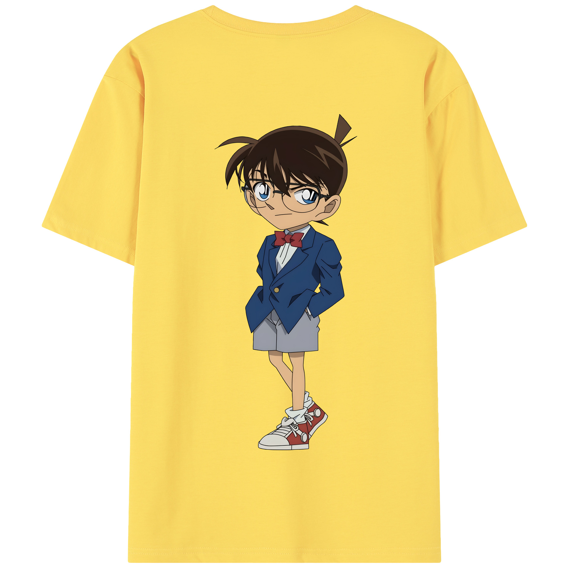（画像用） 名探偵コナン 江戸川 コナン Detective Conan Conan Edogawa 綿100％半袖Tシャツ（背面プリント）